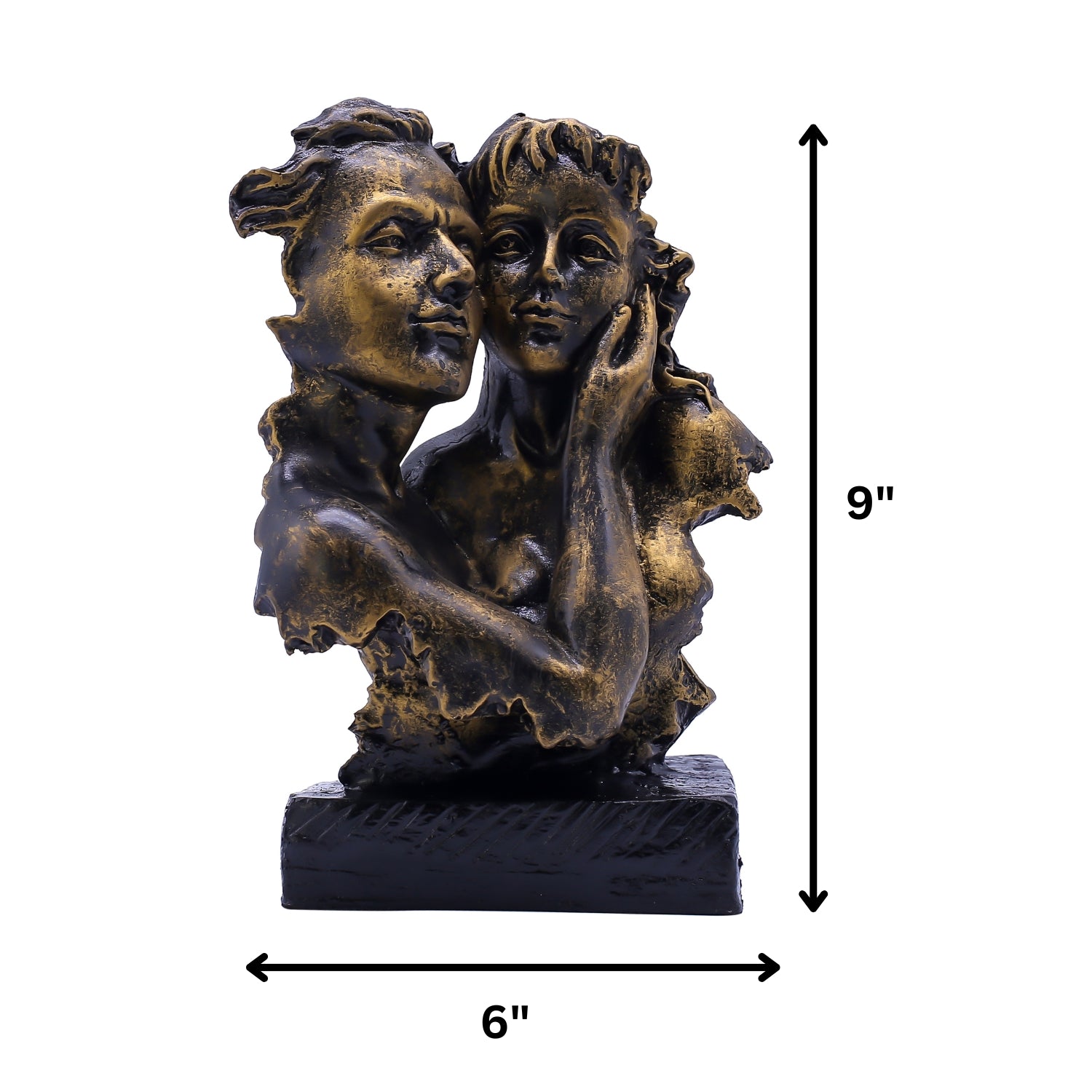 Elegant Romantic Bronze Couple Sculpture For Sophisticated Home Decor Accent