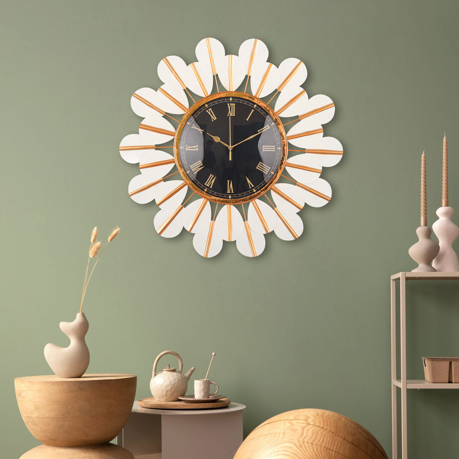 Luxury Gold & Black Roman Numeral Wall Clock