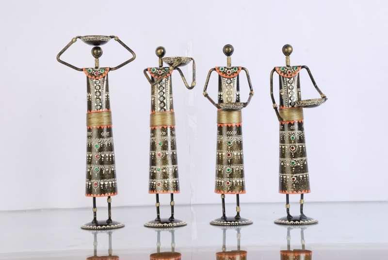 Tribal Art Metal Tea Light Candle Holders (Set of 4) - Nestern
