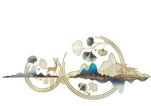 Luxury Mountain Landscape Metal Wall Art – Modern 3D Decor