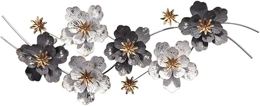 Elegant Metallic Floral Wall Art – 3D Luxury Home Décor