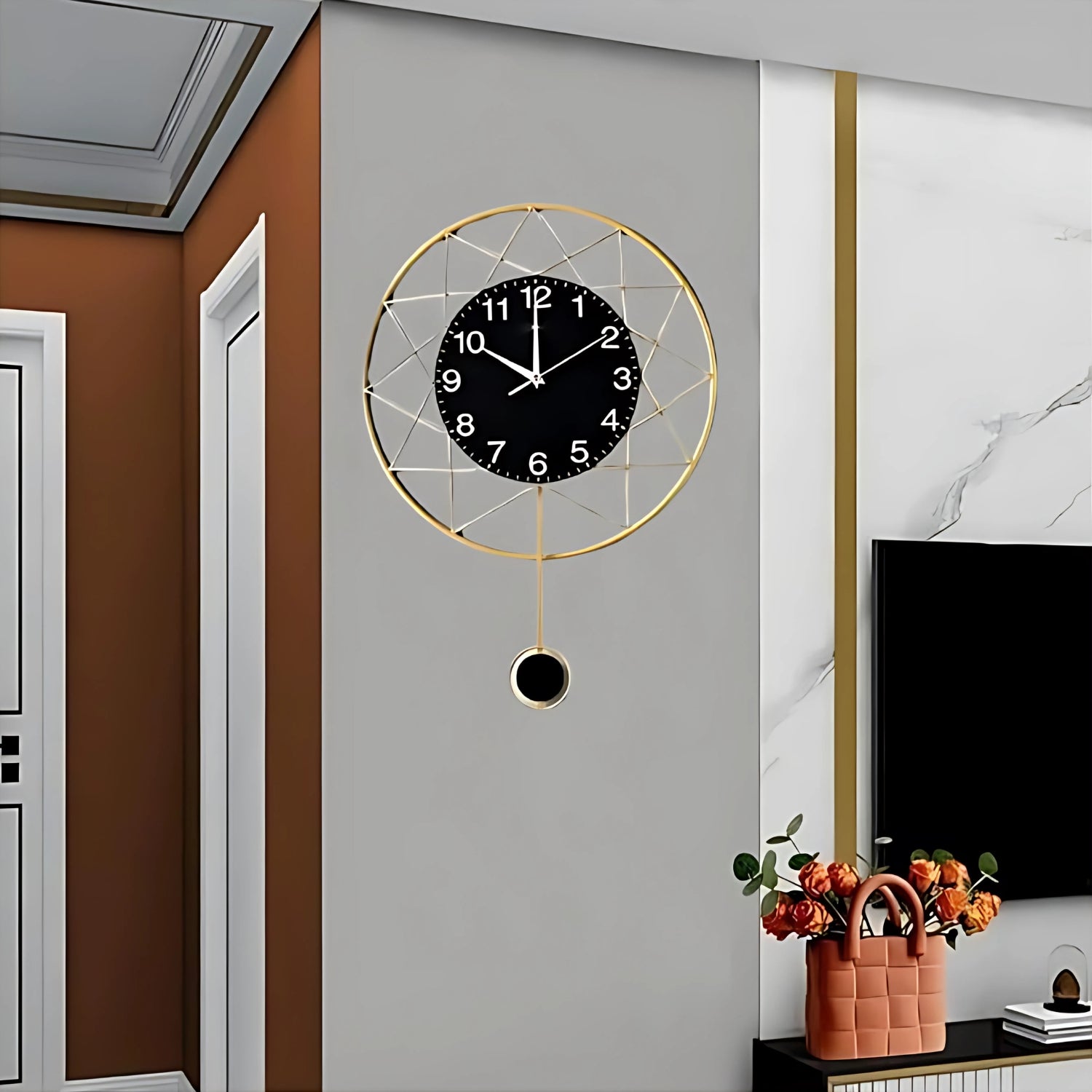Modern Creative Metal Iron Wall Hanging Clock Elevating Contemporary Decor