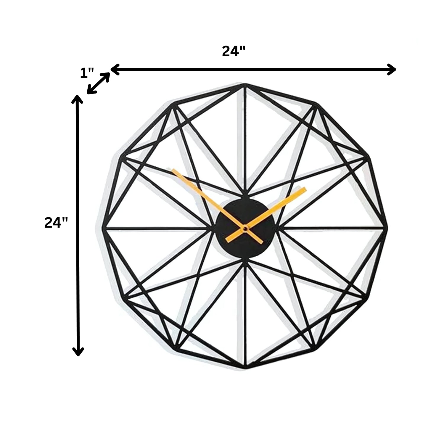 Black Metal Analog Wall Clock 24 Inches Adding Unique Charm
