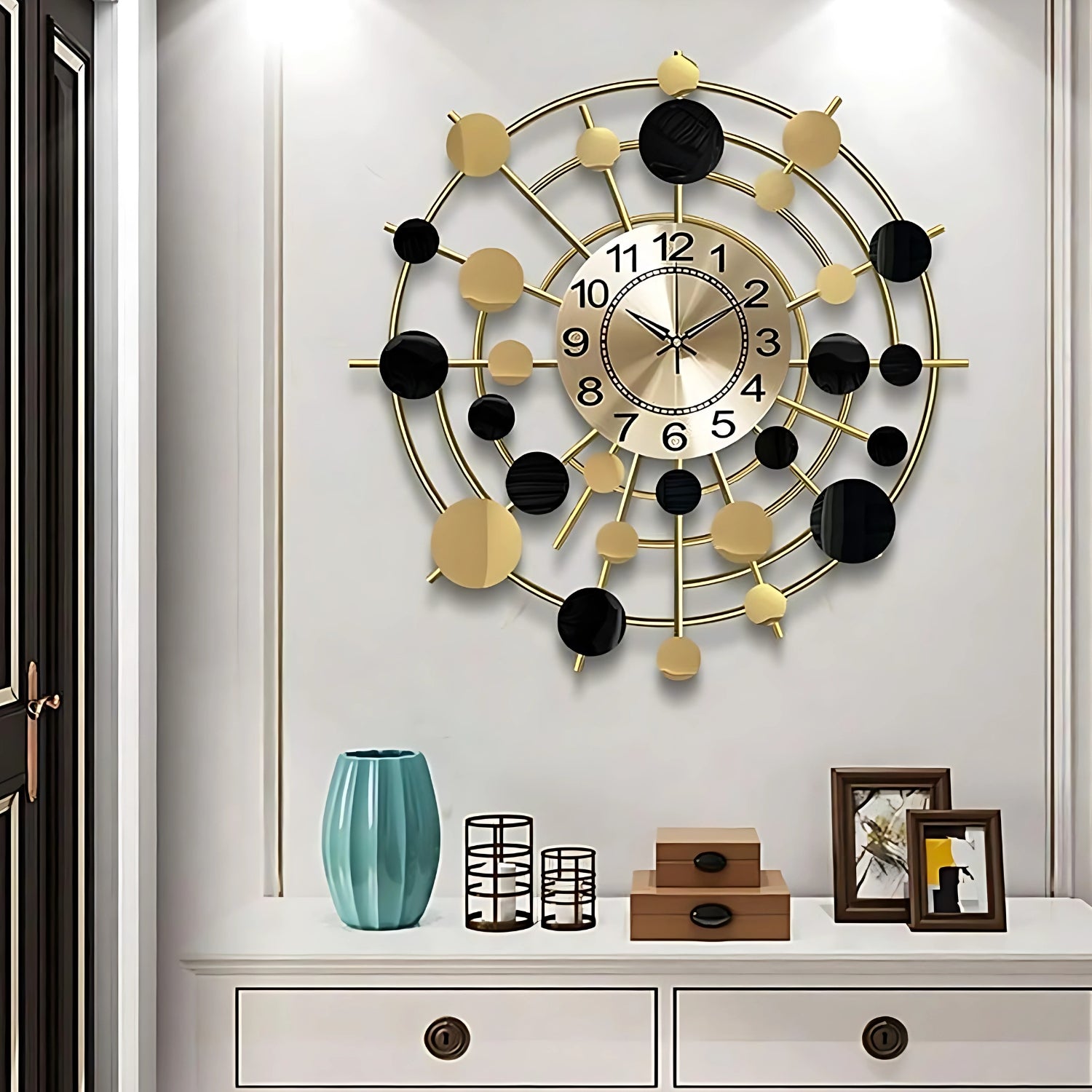 Galaxy Metal Wall Clock Adding Modern Celestial Touch Decor