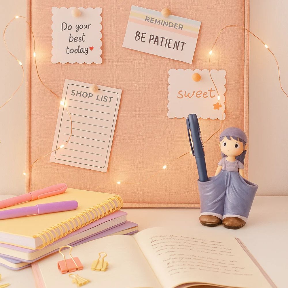 Adorable Ceramic Girl Figurine Pen and Stationery Holder Stand