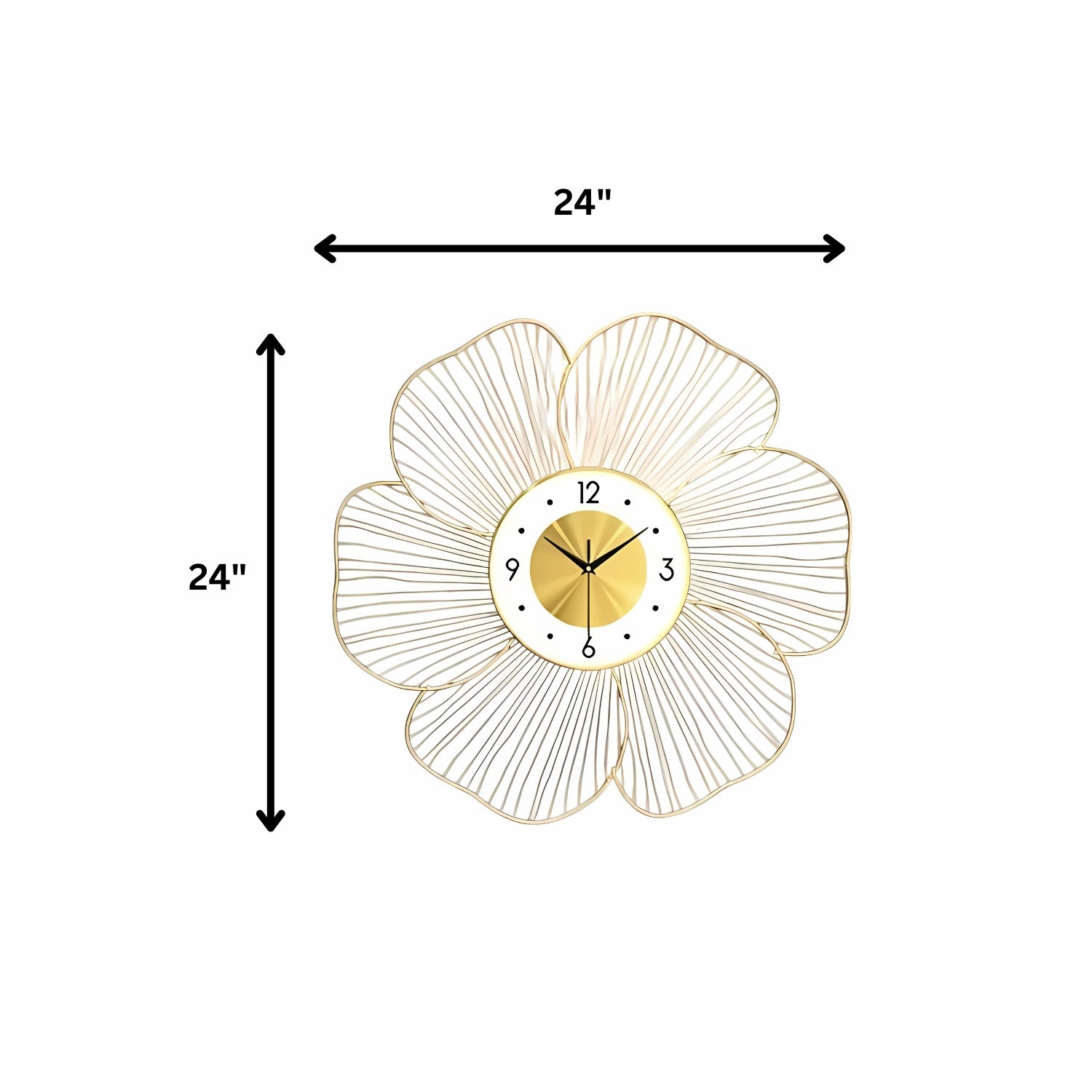 Handmade Metal Wall Clock Flower Design Enhancing Artistic Decor