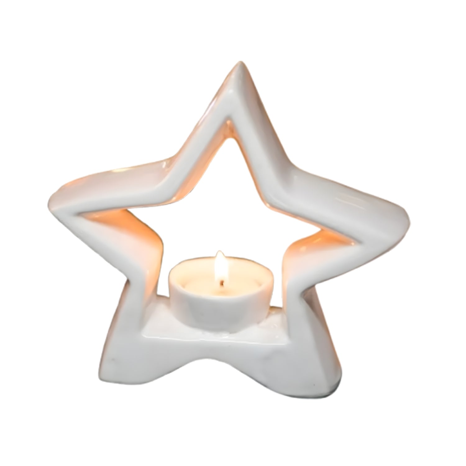 Elegant Ceramic Star-Shaped Tealight Holder For Home Decoration