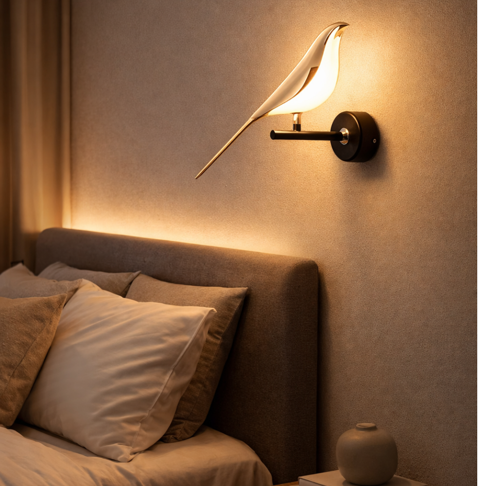 Modern Golden Bird Decorative Wall Light for Living Room and Bedroom