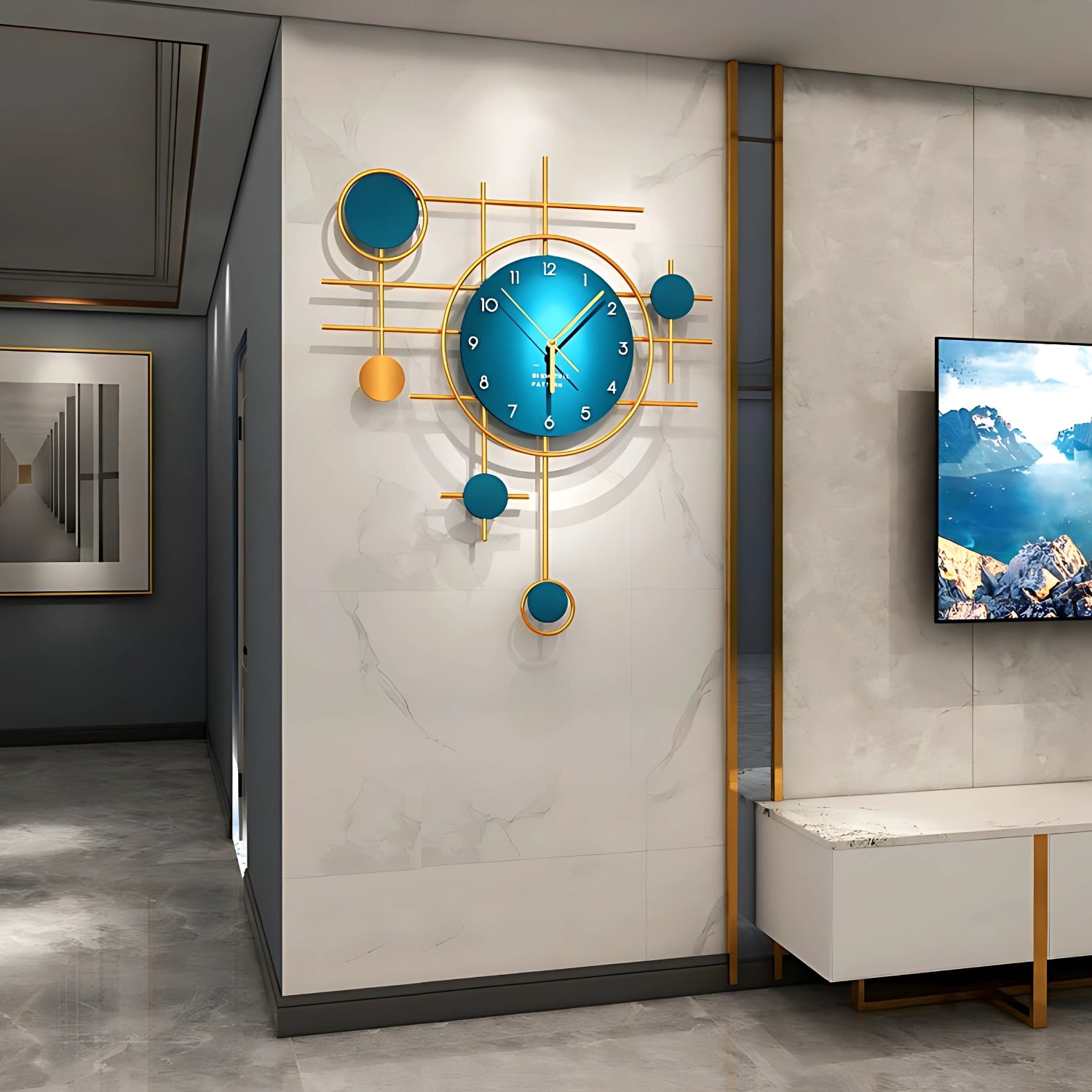 Geometric Pattern Creative Wall Clock Enhancing Modern Decor