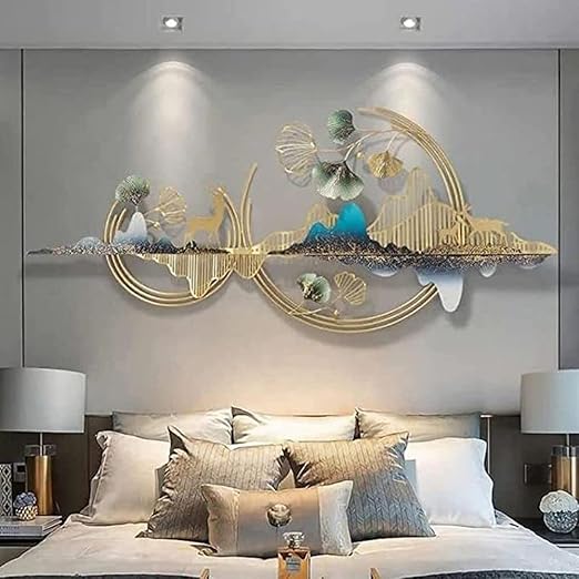 Luxury Mountain Landscape Metal Wall Art – Modern 3D Decor