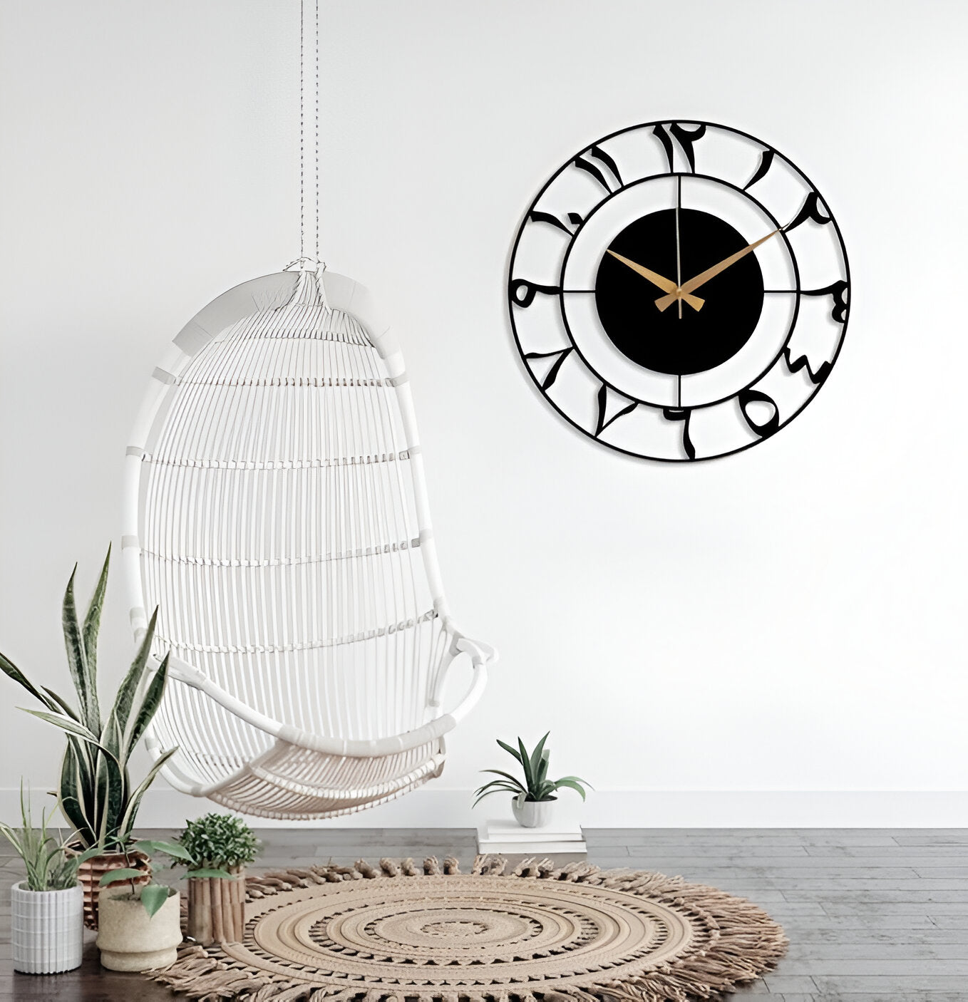 Elegant Black & Gold Roman Numeral Wall Clock – Modern Art Design