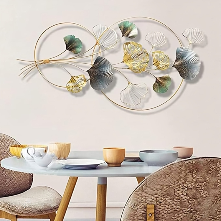 Luxury Metal Ginkgo Leaf Wall Art – Handcrafted 3D Décor