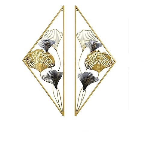 Geometric Metal Ginkgo Leaf Wall Art – Luxe 3D Decor