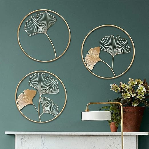 Elegant Metal Ginkgo Leaf Wall Art