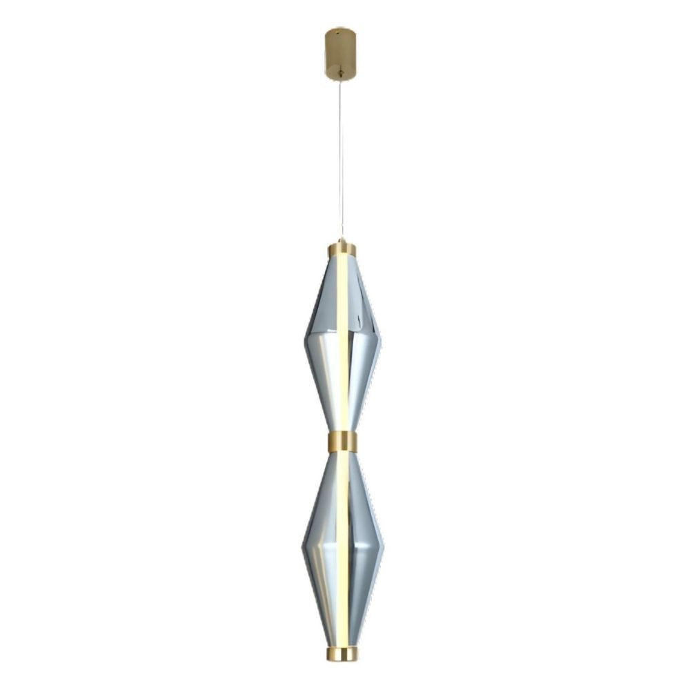 Modern Bronze Pendant Light With Smoke Grey Glass Shade - 14W LED Hanging Lamp