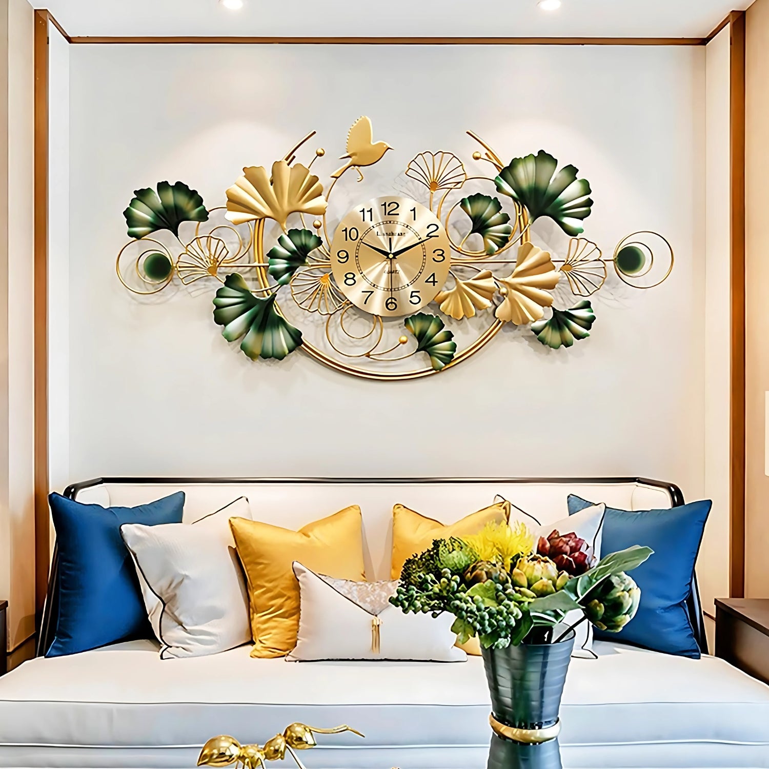Leaves Iron Wall Clock Infusing Nature Inspired Elegance Decor