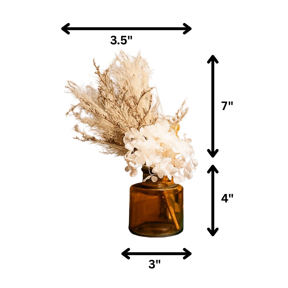 Timeless Treasure Floral Arrangement in Amber Glass Jar - Diwali Gift Box