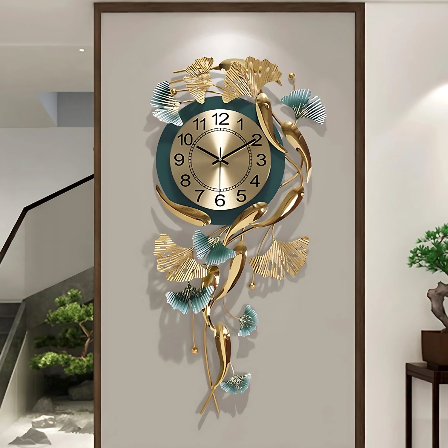 Vertical Fish Designer Wall Clock Showcasing Artistic Nautical Charm