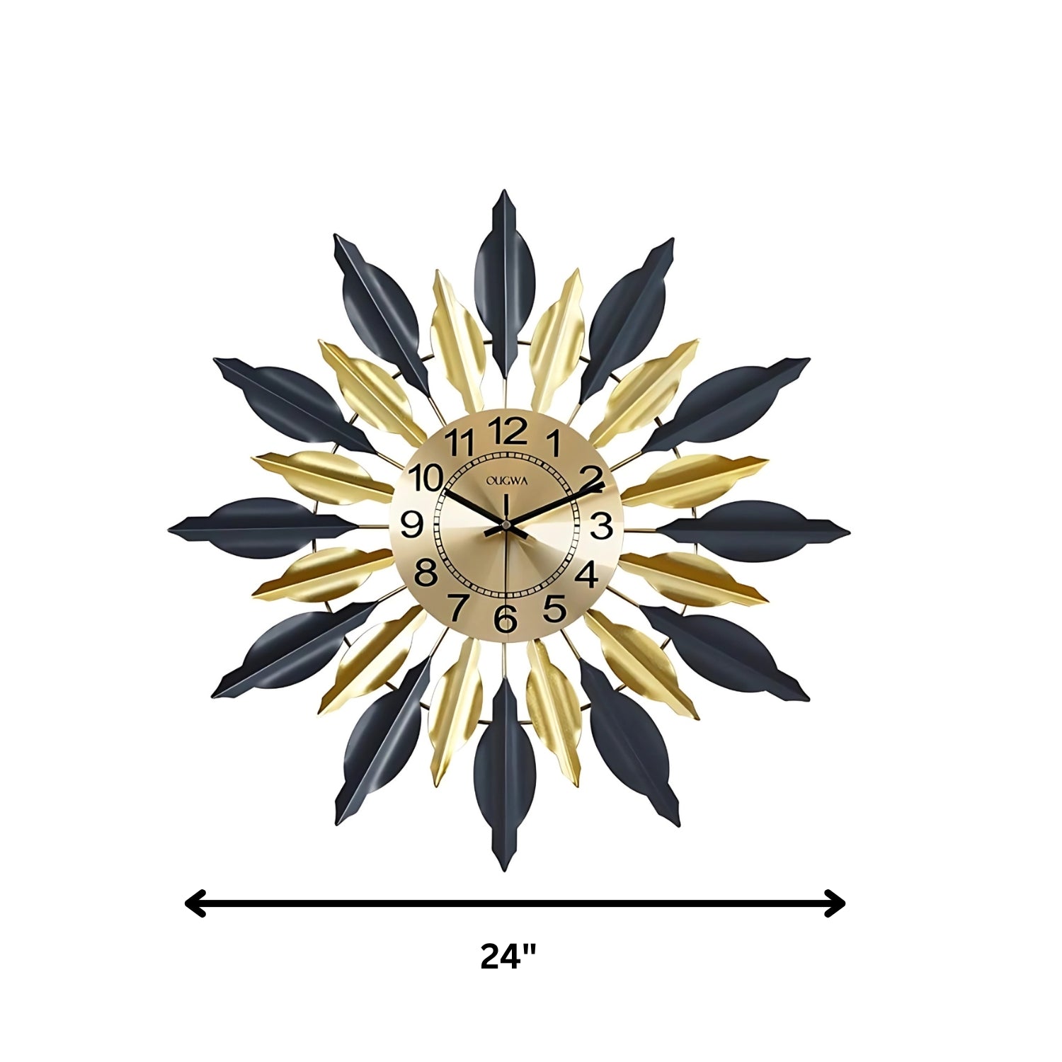 Black & Golden Designer Metal Wall Clock Enhancing Stylish Interiors