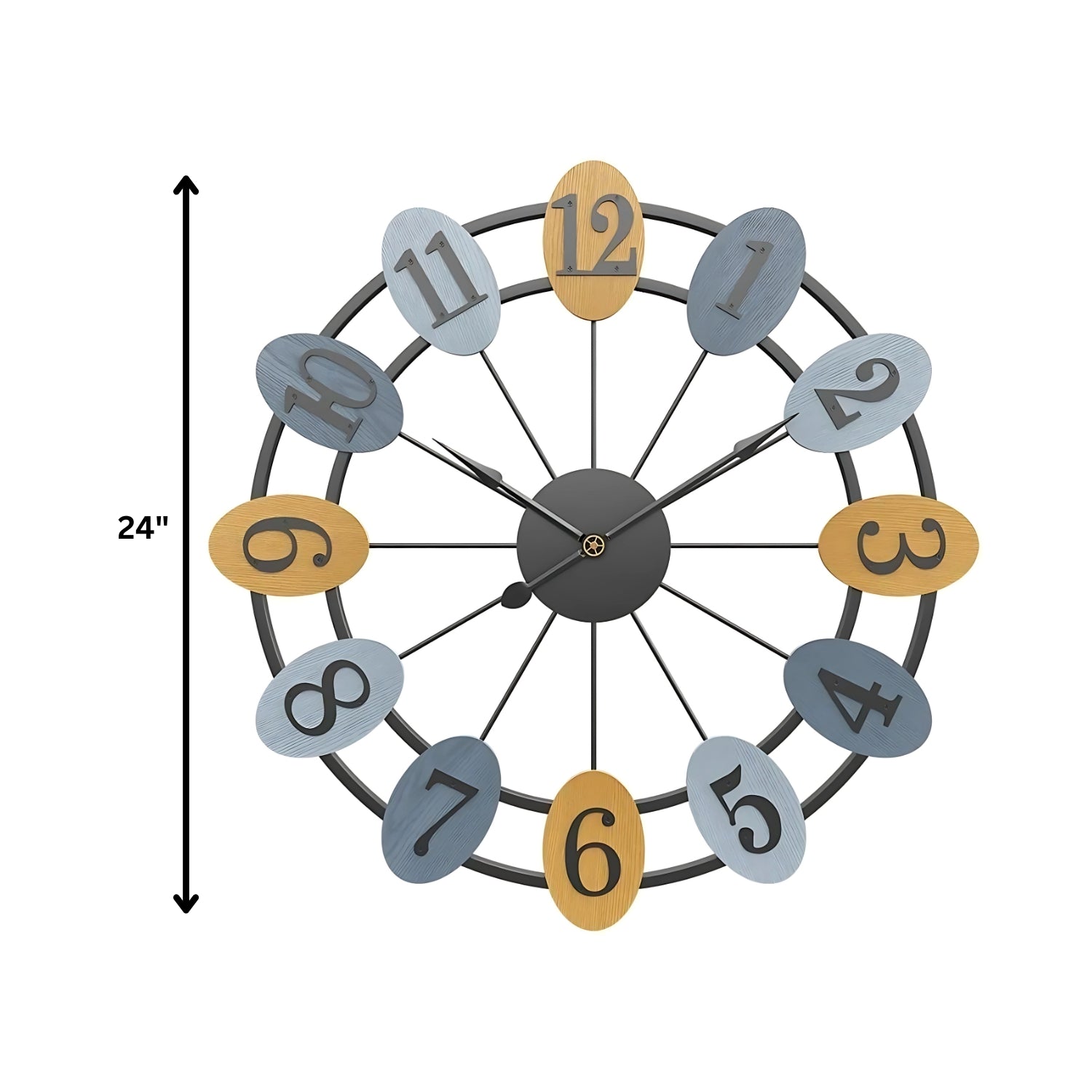 Big Encarved Numbering Metal Wall Clock Making A Bold Statement