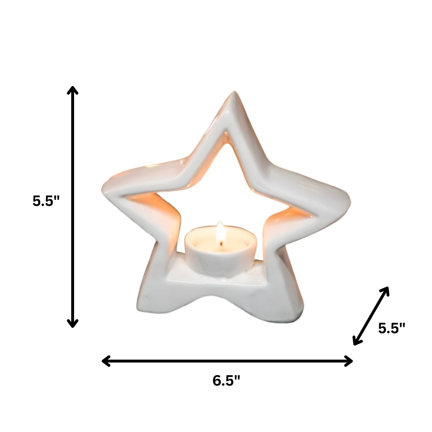 Elegant Ceramic Star-Shaped Tealight Holder For Home Decoration