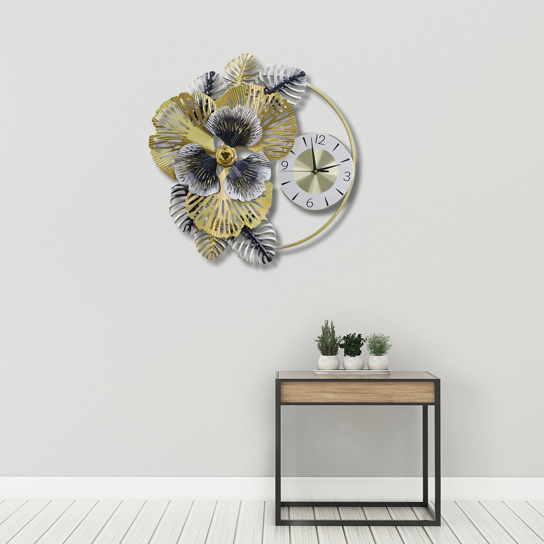 Luxury Floral Wall Clock Blooming With Elegance & Timeless Style