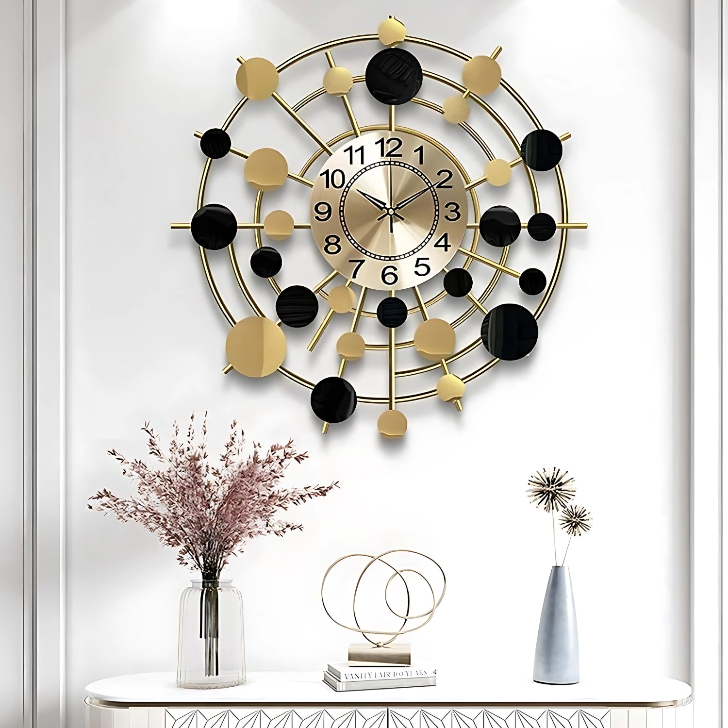 Galaxy Metal Wall Clock Adding Modern Celestial Touch Decor