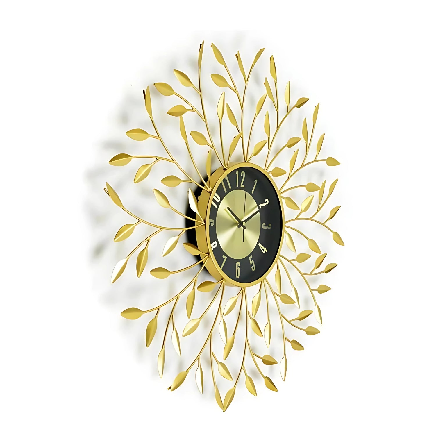 Rhythm Leafy Metal Wall Clock Bringing Nature Inspired Elegance