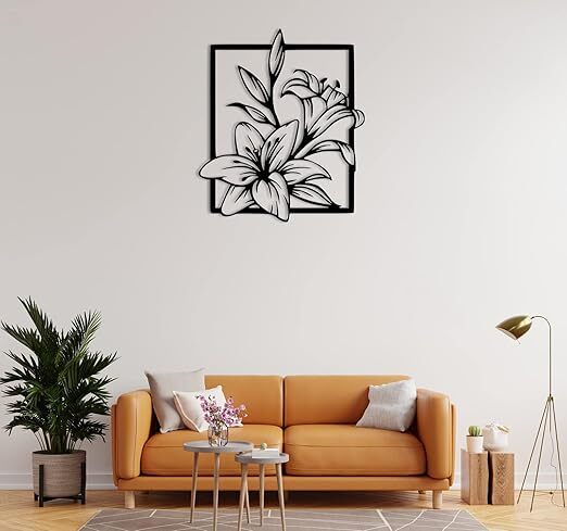 Floral Metal Wall Art – Elegant Lily Blossom Décor