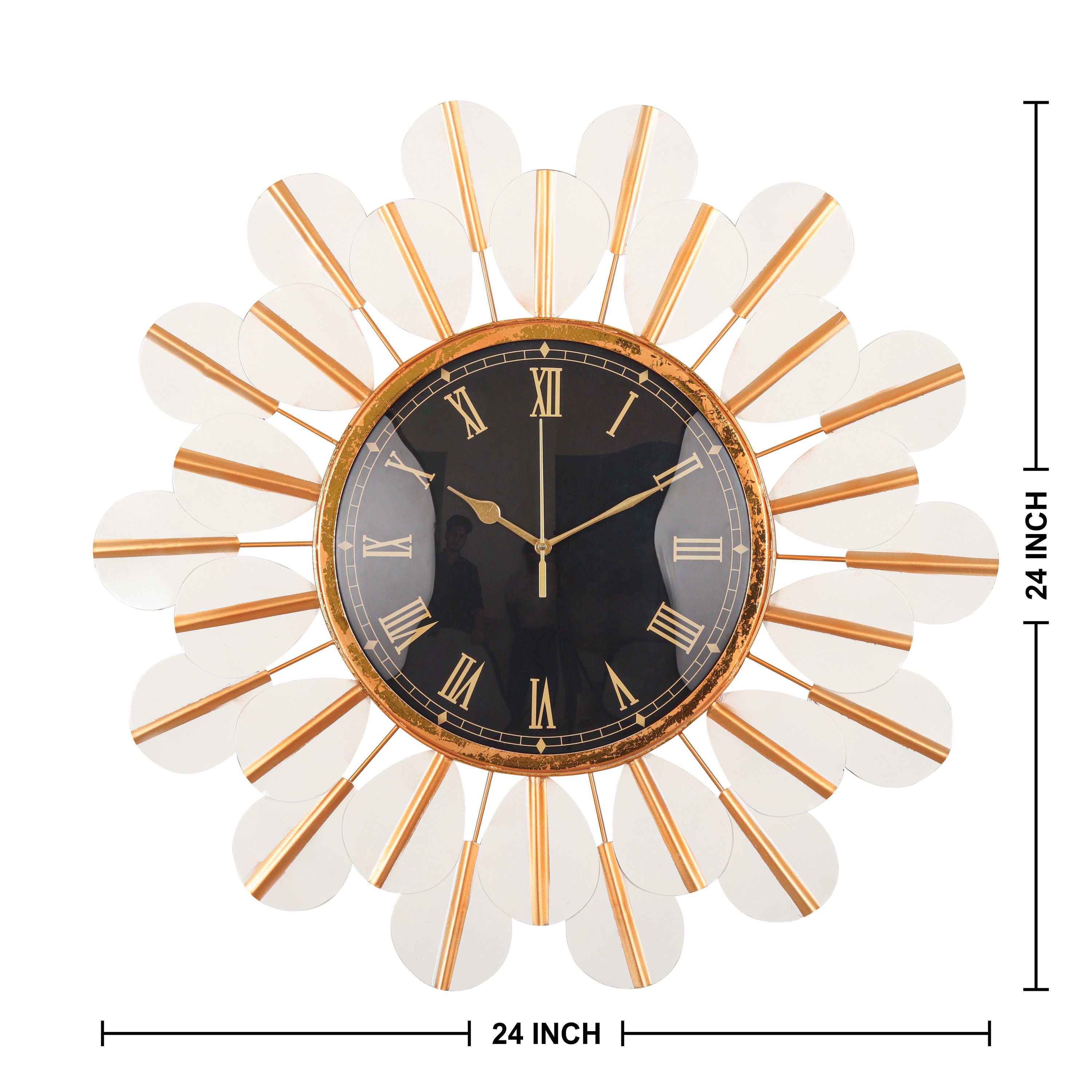 Luxury Gold & Black Roman Numeral Wall Clock