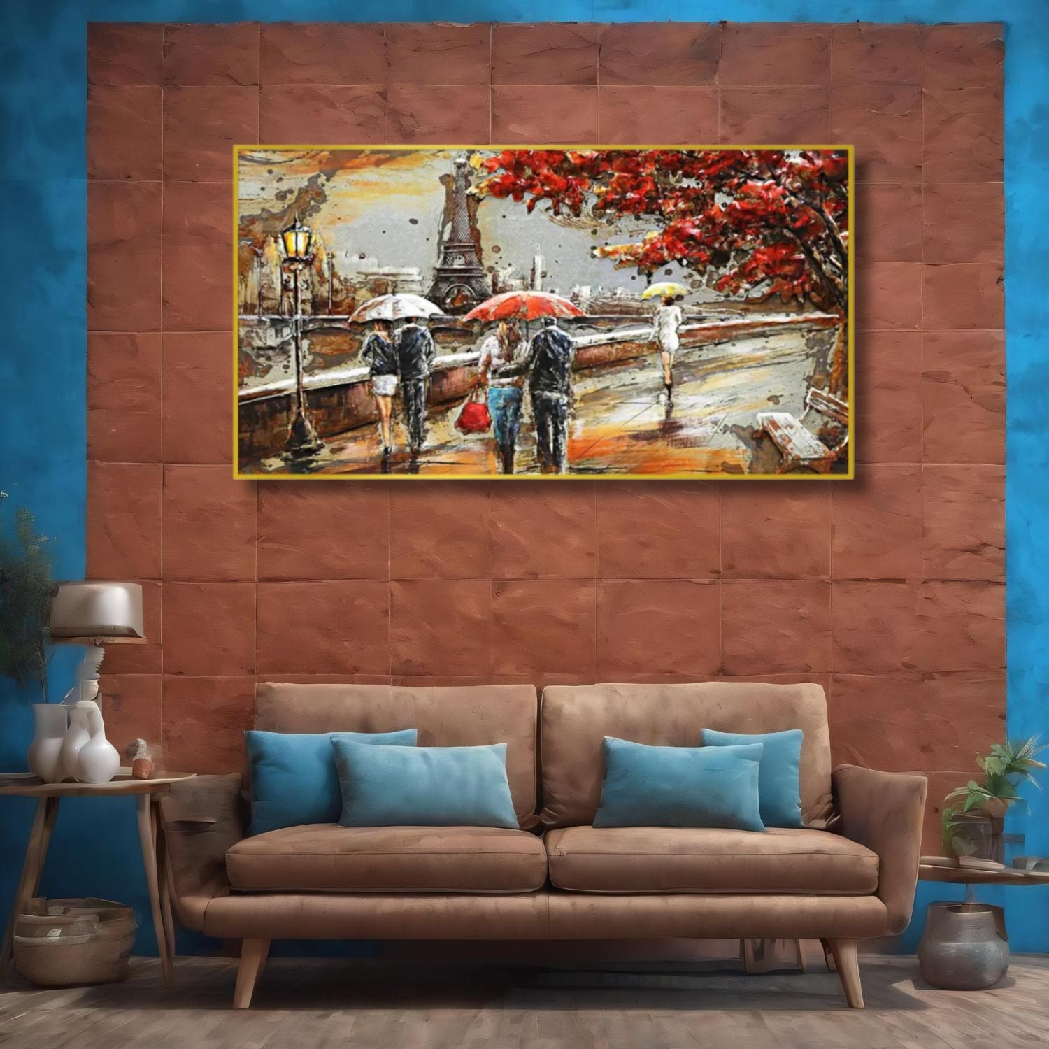Elegant Romantic Paris Scene With Charming Abstract Street Art