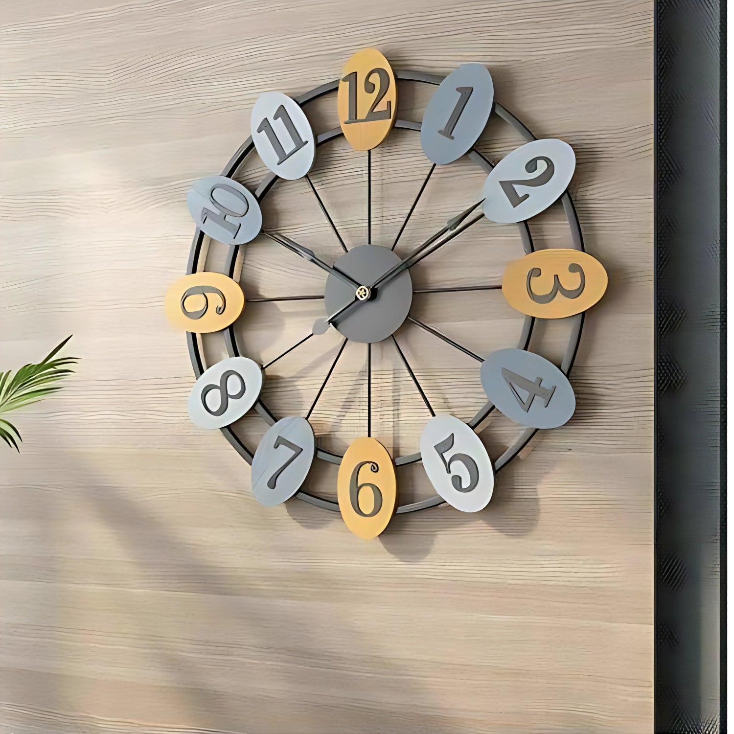 Big Encarved Numbering Metal Wall Clock Making A Bold Statement