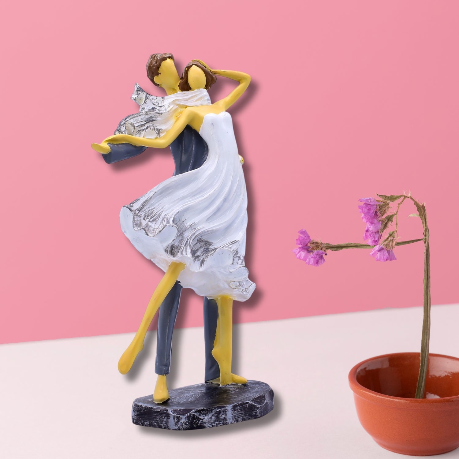 Romantic Dancing Couple Sculpture For Elegant Home Decor Accent