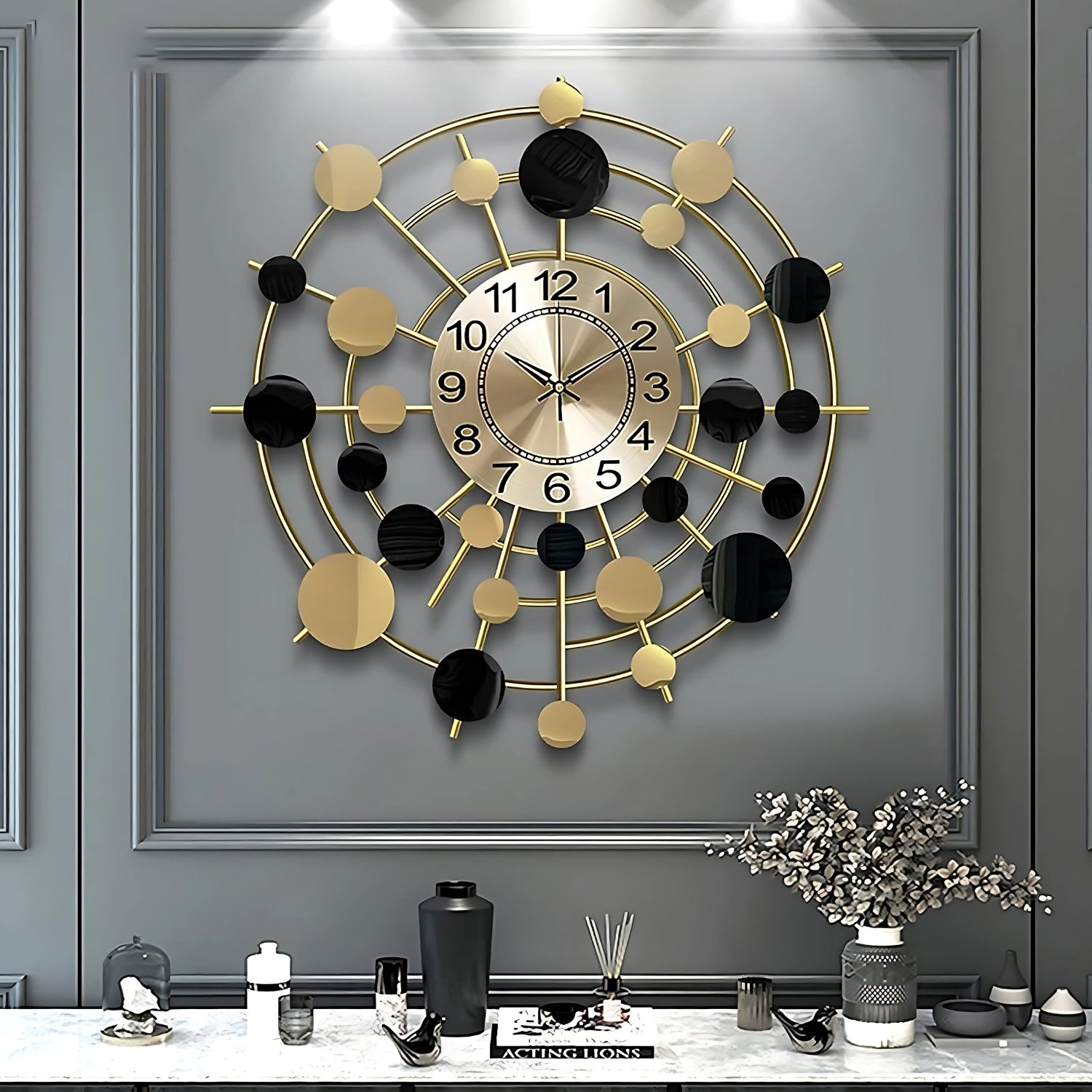Galaxy Metal Wall Clock Adding Modern Celestial Touch Decor