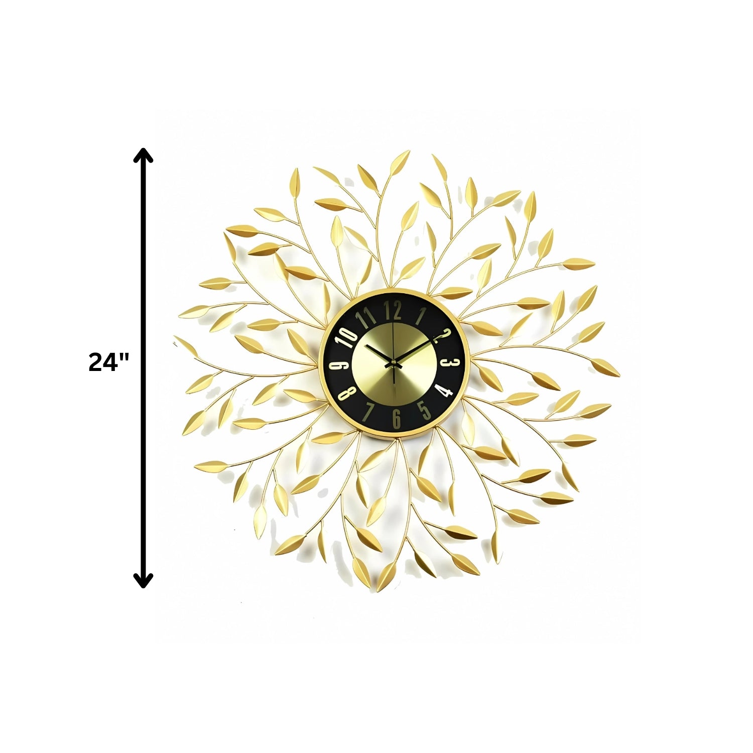Rhythm Leafy Metal Wall Clock Bringing Nature Inspired Elegance