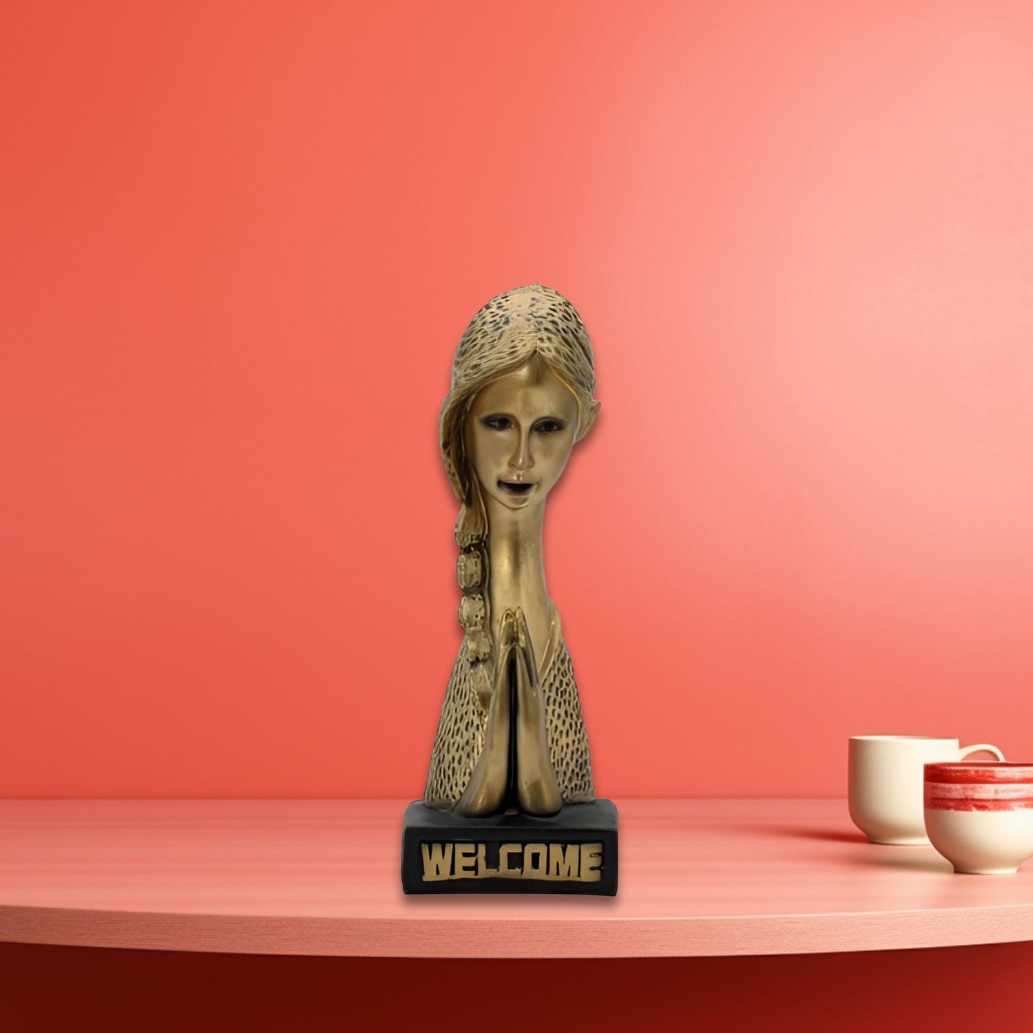 Welcome Lady Statue for Entrance Door Decoration Items for Home decor
