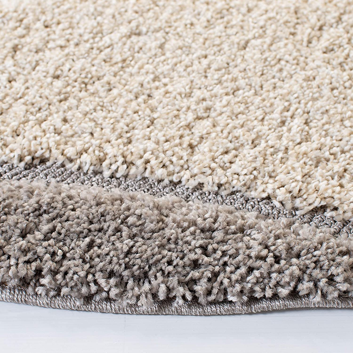 Abstract Cream and Beige Area Rug - Nestern
