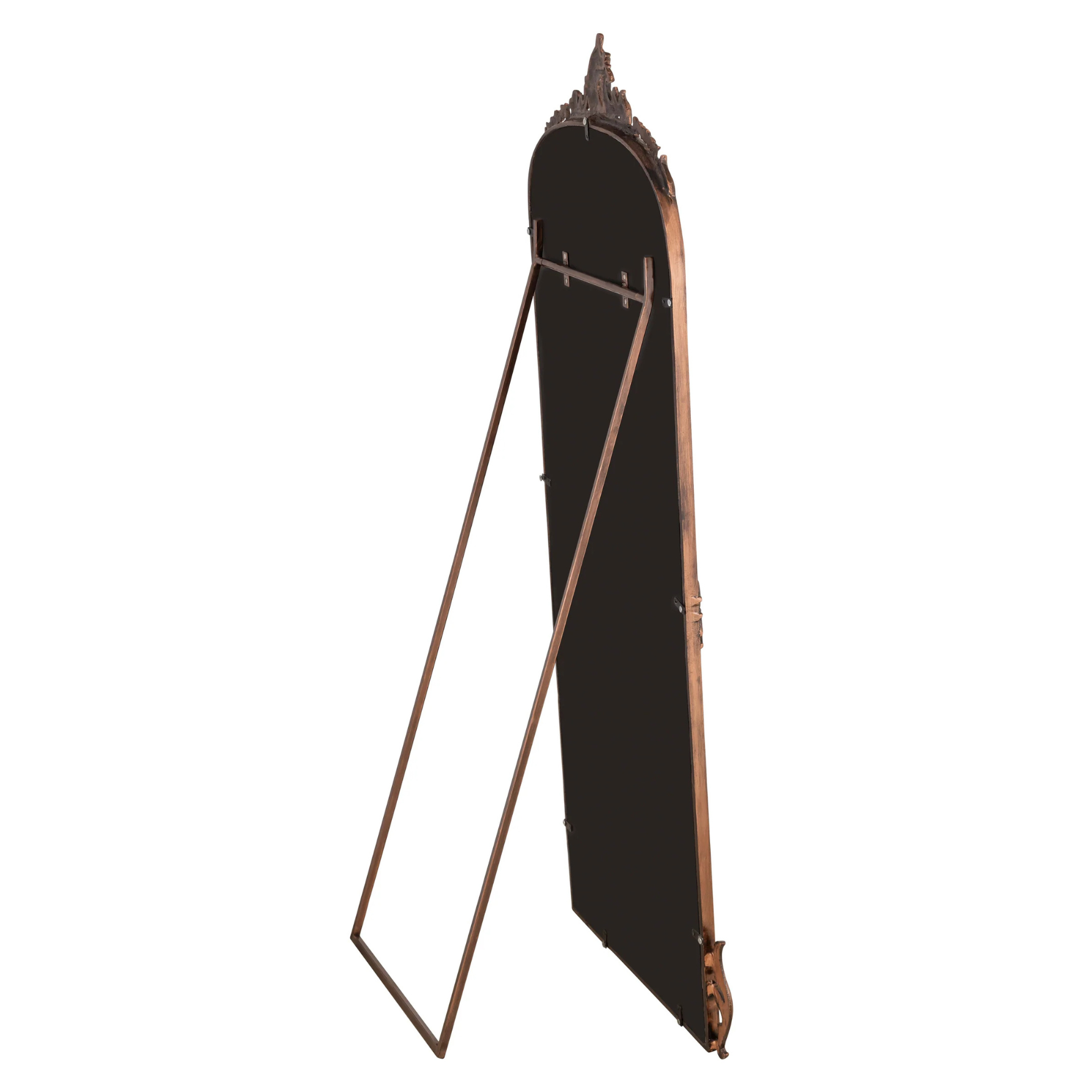 Hand-Casted Full-Length Standing Mirror with Ornate Detailing (Vintage Copper)