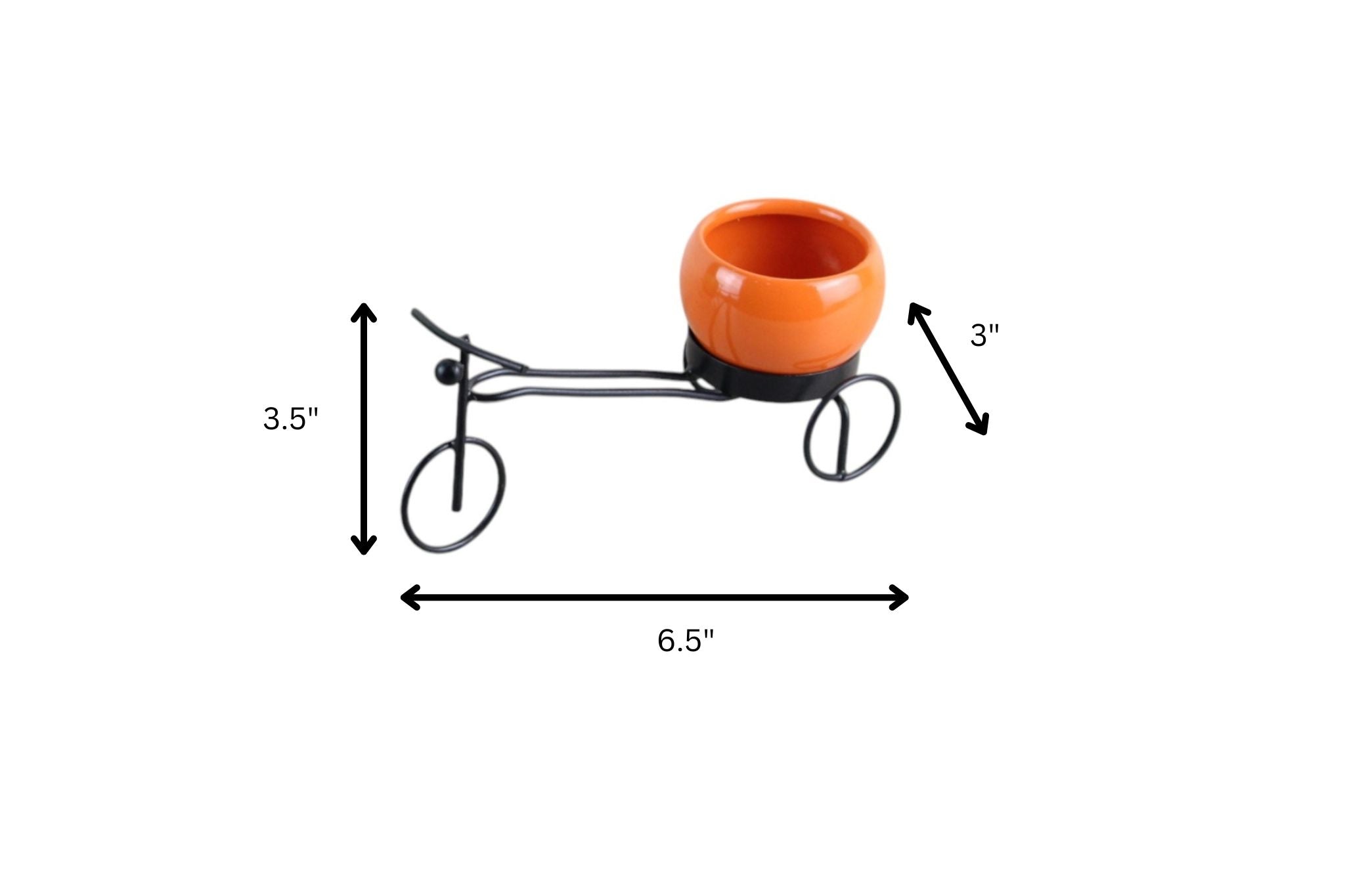 Unique Iron Rickshaw with Orchid Pot - Set of 2 - Nestern