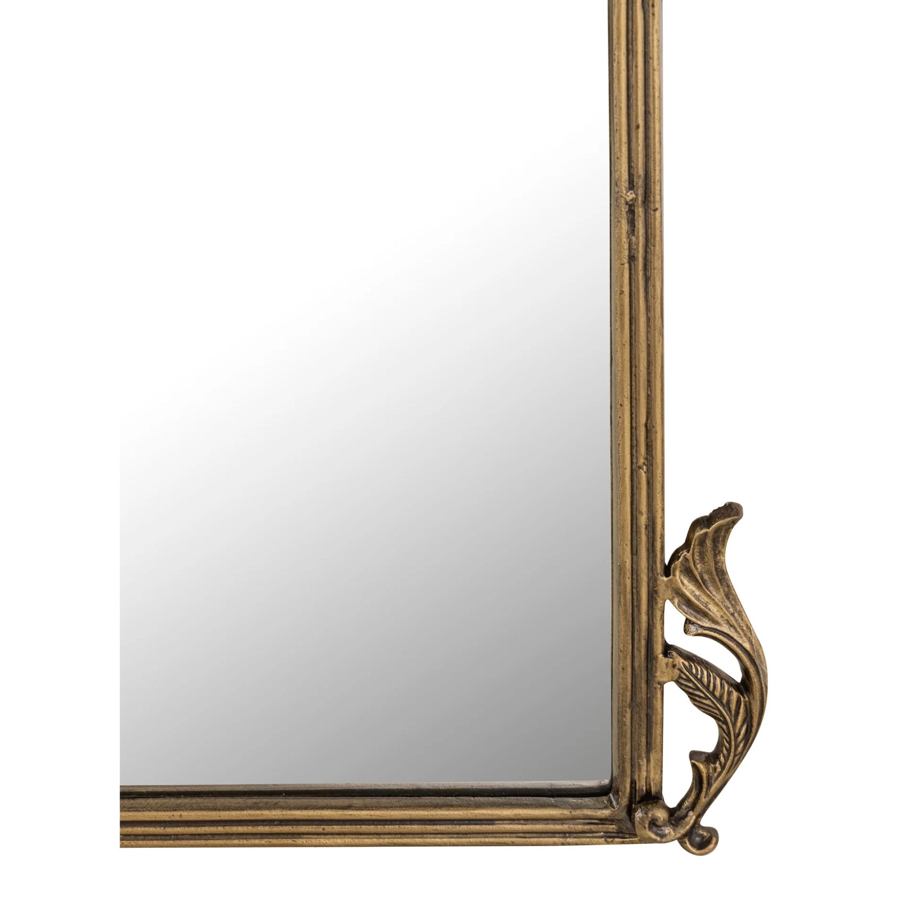Vintage-Inspired Full-Length Standing Mirror with Ornate Arched Frame for Bedroom & Dressing Area