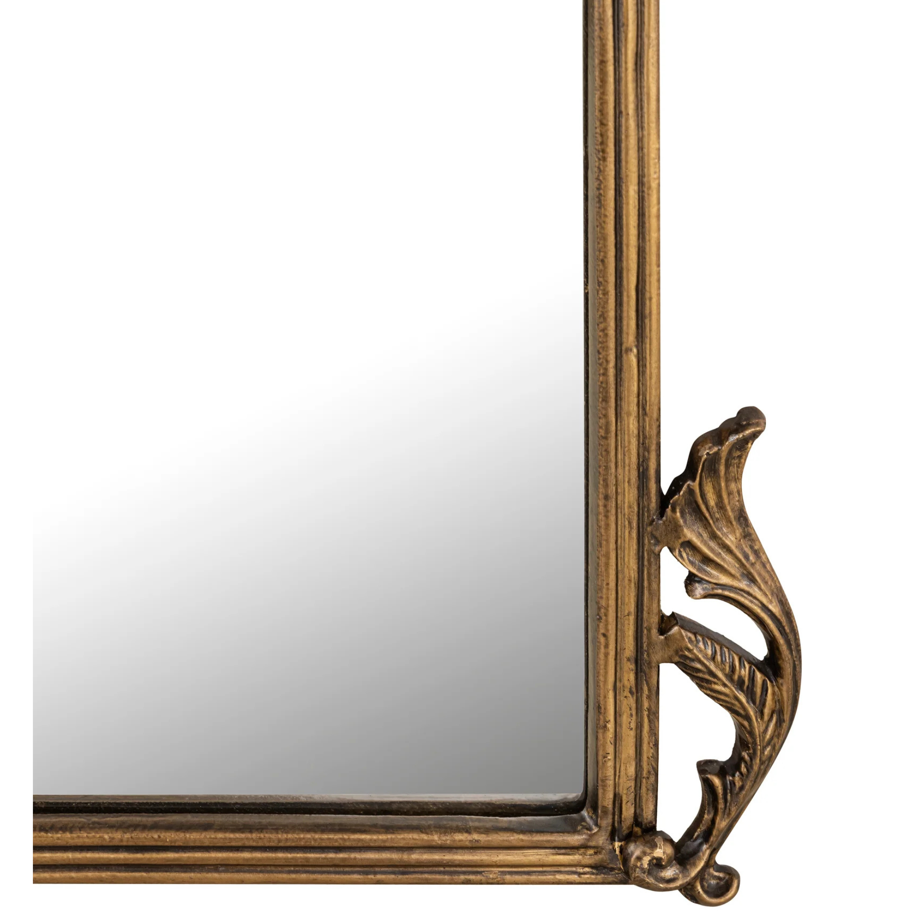 Vintage-Inspired Full-Length Standing Mirror with Ornate Arched Frame for Bedroom & Dressing Area