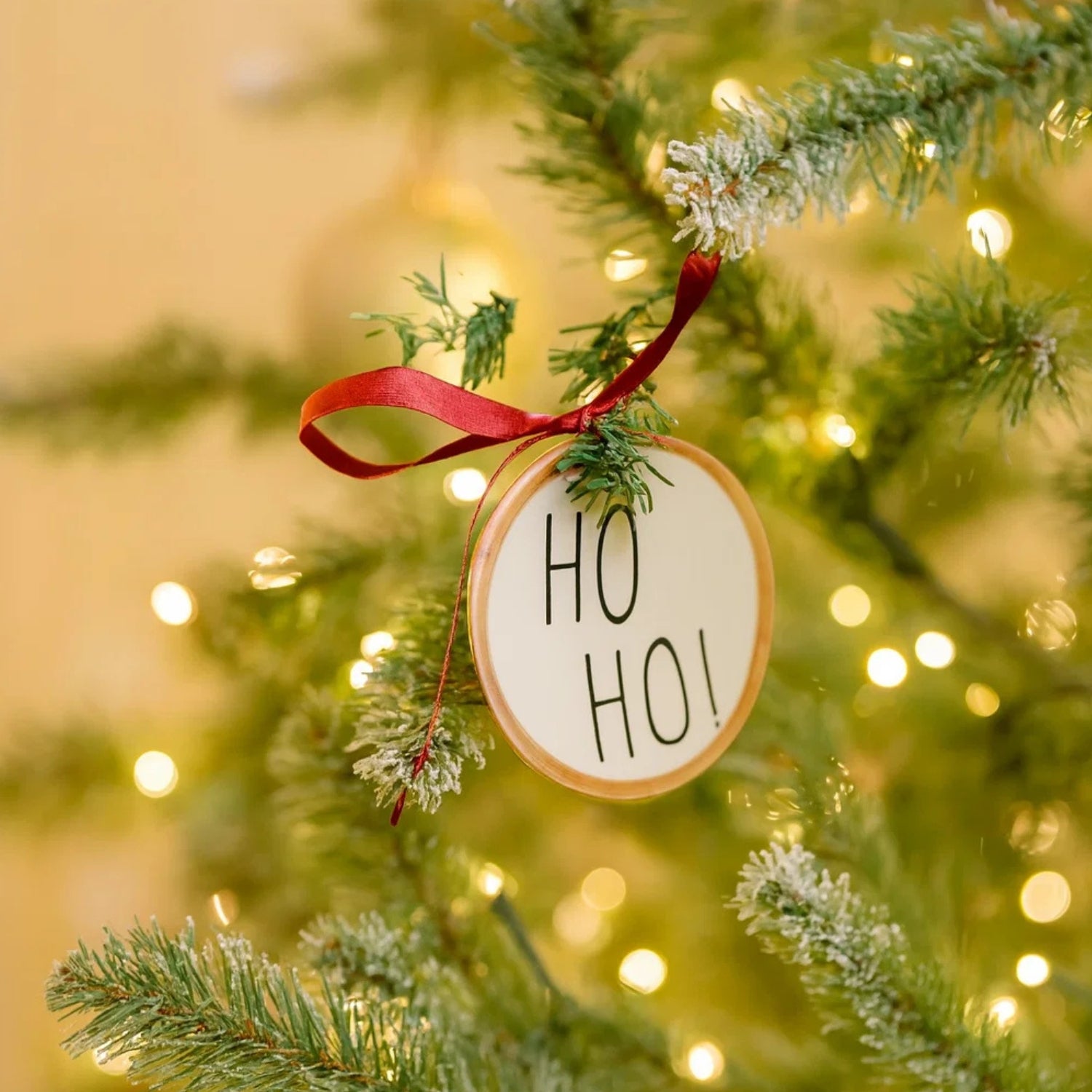 Handcrafted Ceramic "HO HO HO" Christmas Hanging Ornament Decor