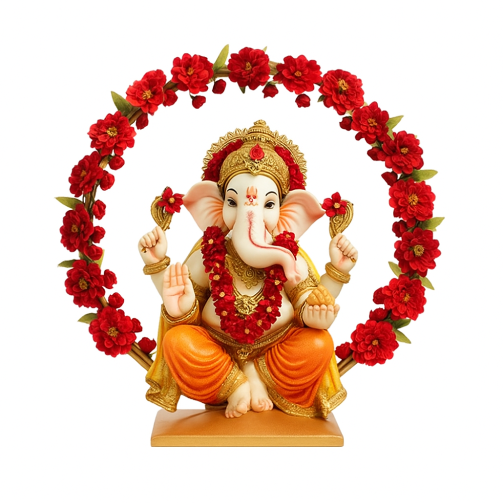 Minimalist Golden Hoop Pooja Stand for Elegant Decor
