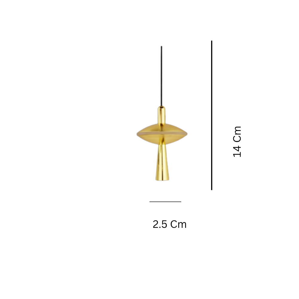 Modern Gold Pendant Light – Sleek Metallic Hanging Lamp - 2 Piece