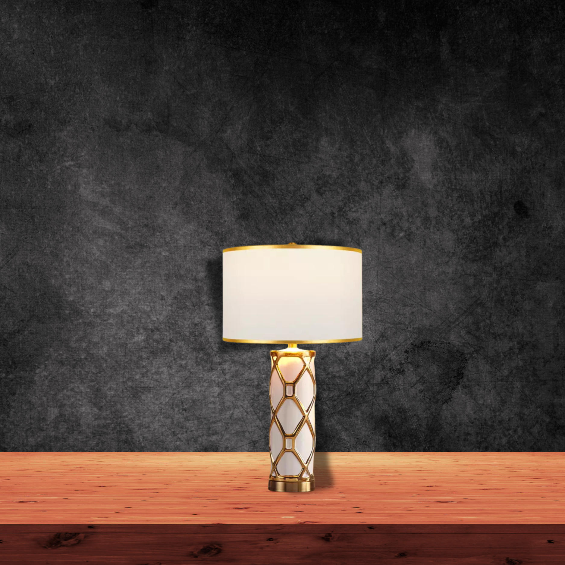 Elegant Gold Table Lamp – Modern Metal & Cloth Design | Model 8372