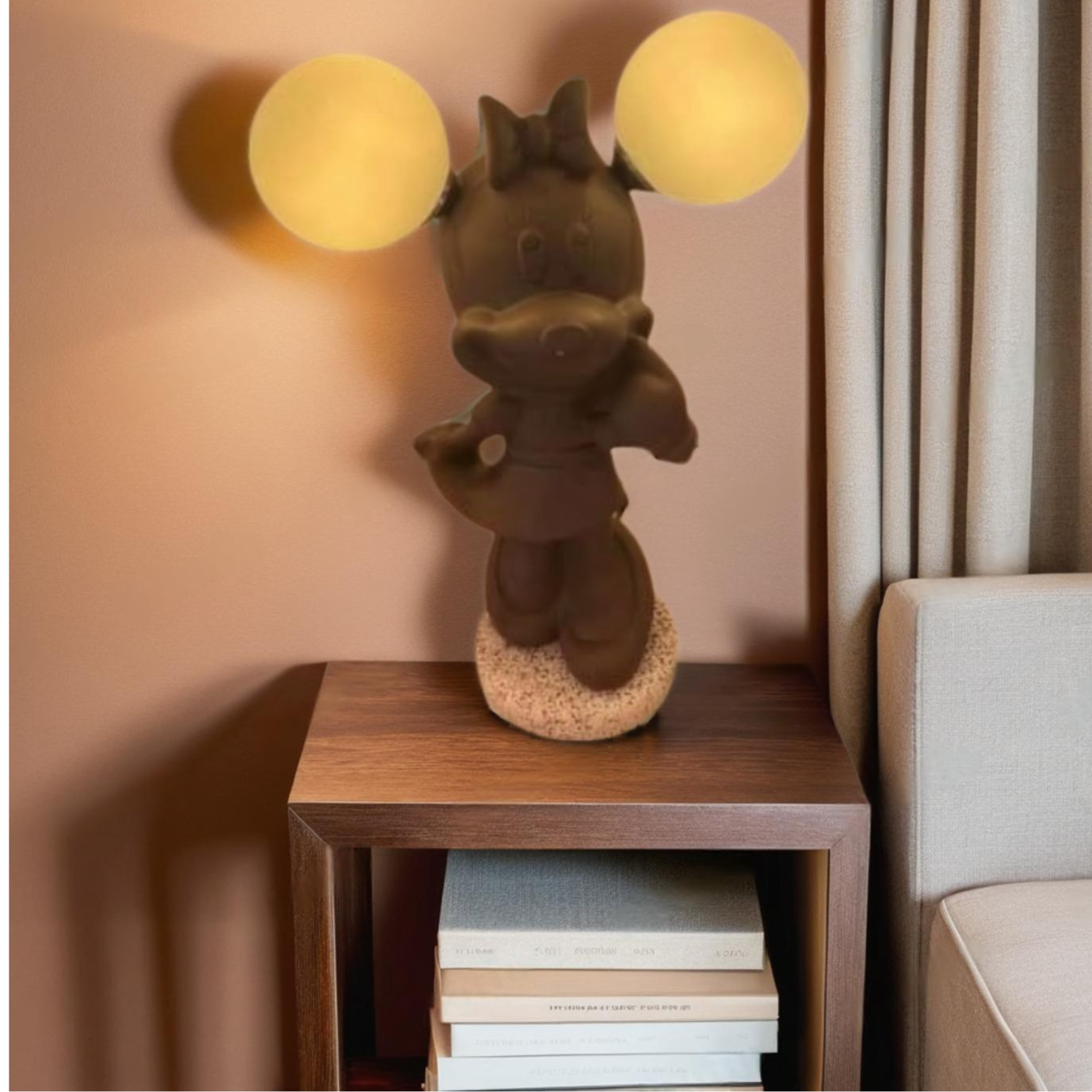 Adorable Cartoon Character Table Lamp – Resin & Glass LED Design | Model TD-30312