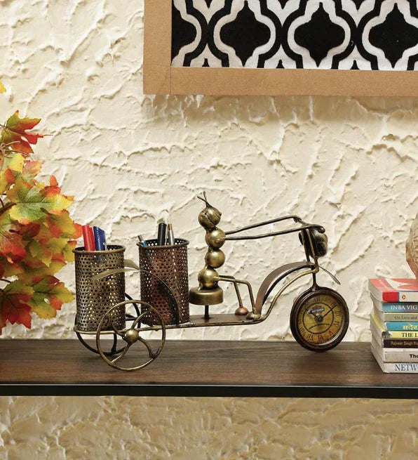 Bicycle Desk Organizer with Clock - Nestern