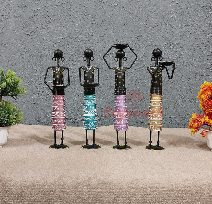 Tribal Art Metal Tea Light Candle Holders (Set of 4) - Nestern