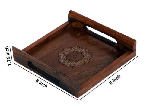 Intricate Wooden Serving Tray - Nestern