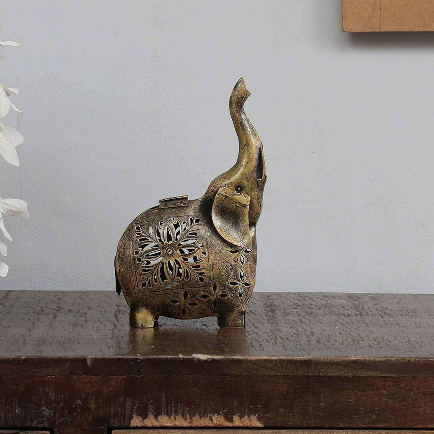 Antique Bronze Elephant Tealight Holder - Nestern